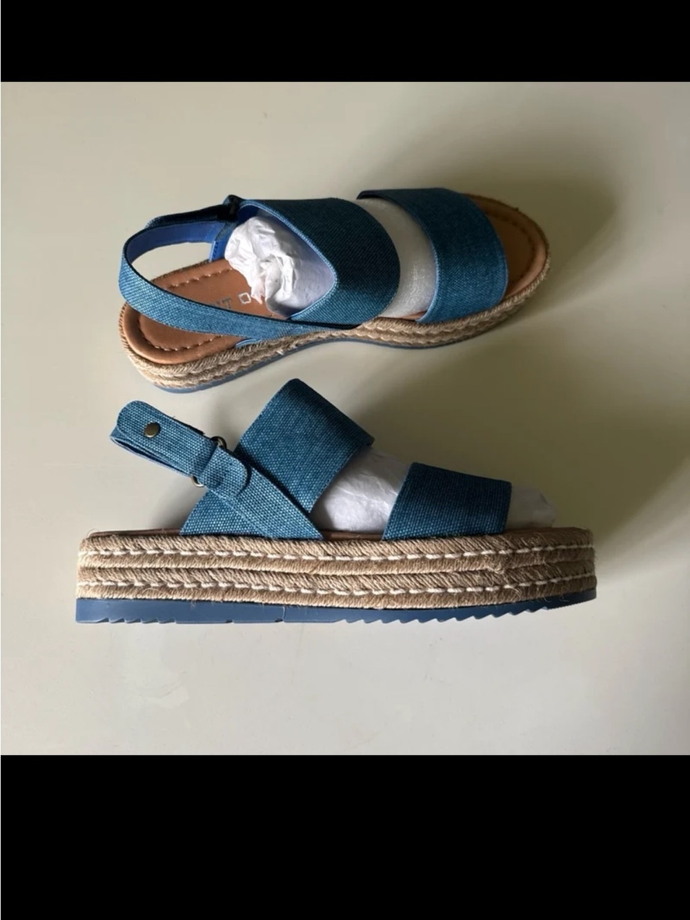 Silent D Anthropologie Alek Platform Espadrille Sandals Denim Blue 
sz 41/10.5 - Picture 2 of 12